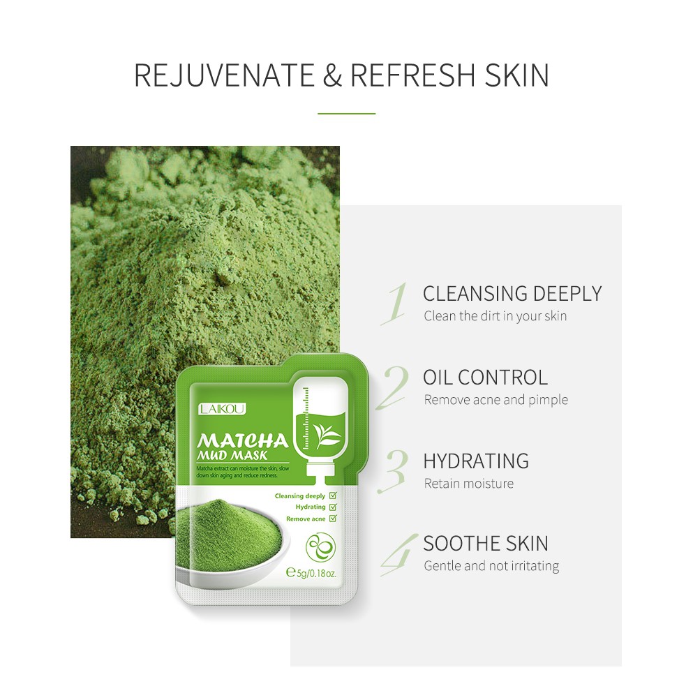 Mặt Nạ Bùn Trà Xanh Matcha Mud Mask gói nhỏ