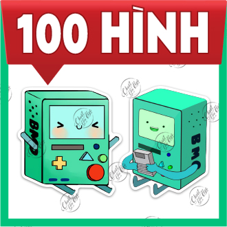 Combo 100 sticker BMO New King of Ooo Adventure Time beautiful blue robot decal mural DIY