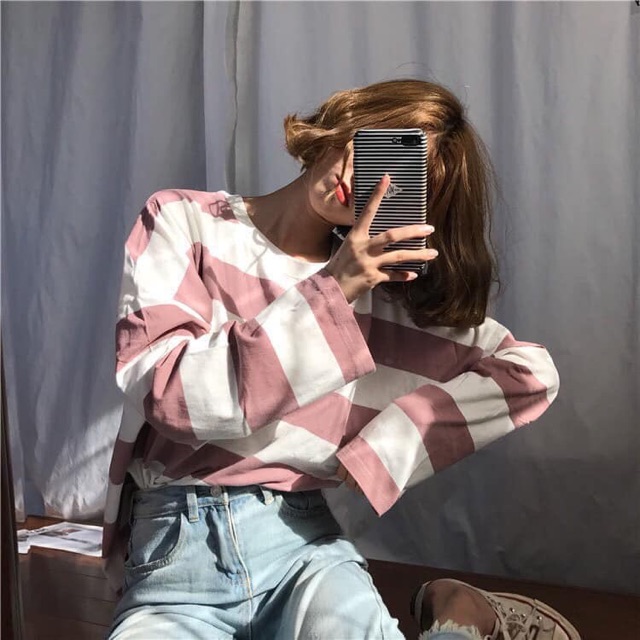 💥[Freeship] Áo sweater kẻ siêu hot trend