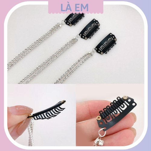 Kẹp tóc dây đính đá lấp lánh sang trọng cho nữ