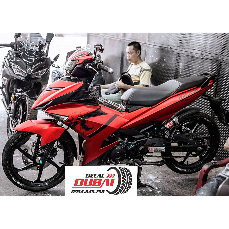Tem Trùm Dán Xe Exciter 150 Đỏ Nhám