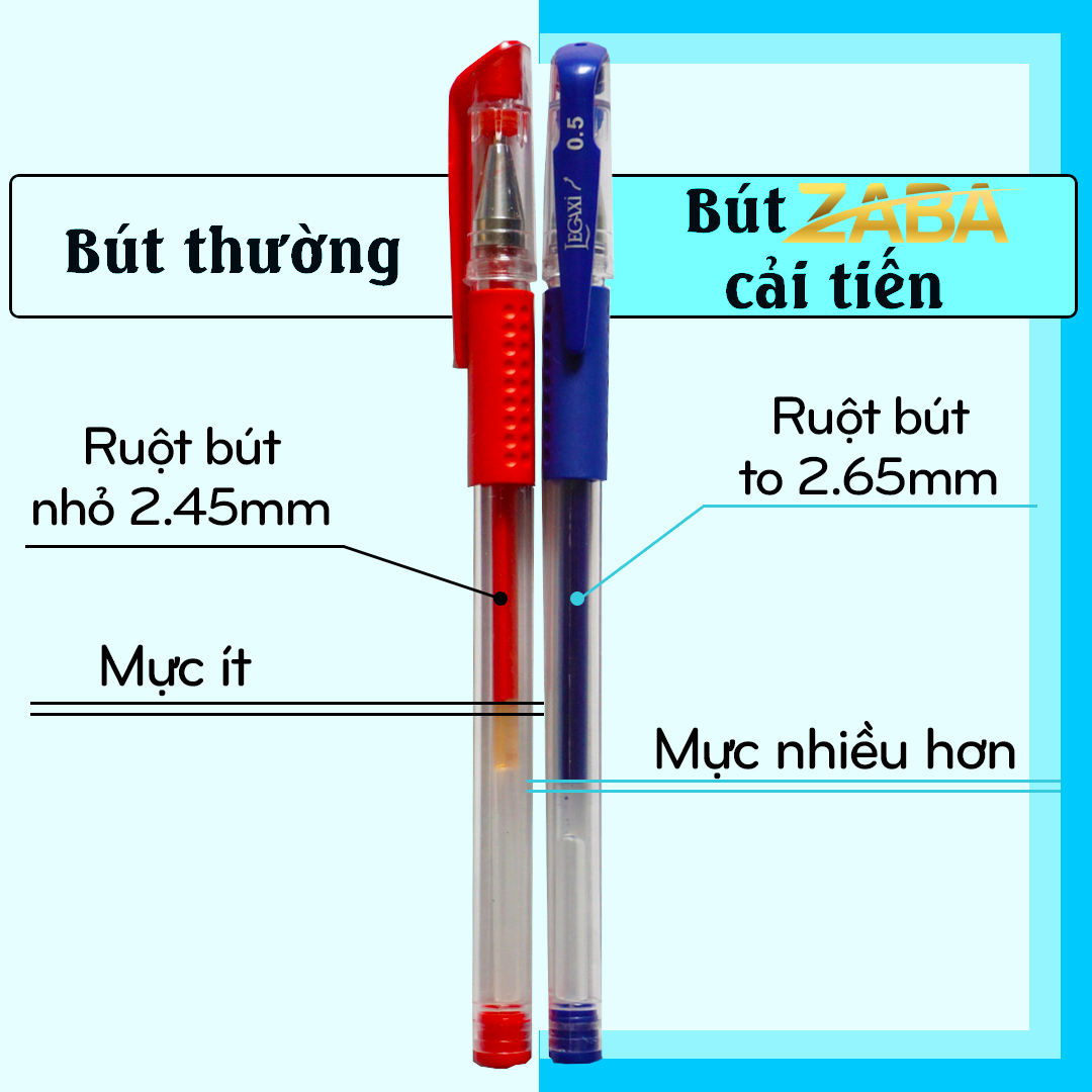Bút nước bút gel Xanh Đỏ Zaba