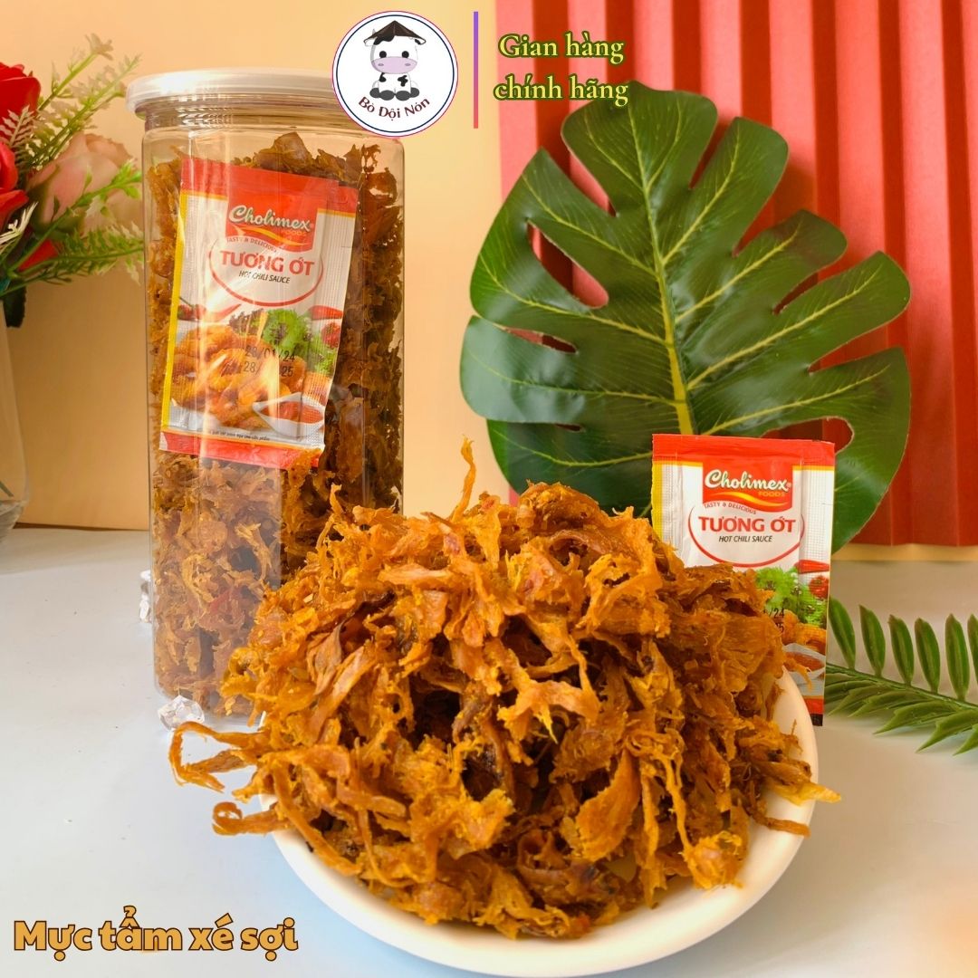 500G Mực Tẩm Xé Sợi Bò Đội Nón