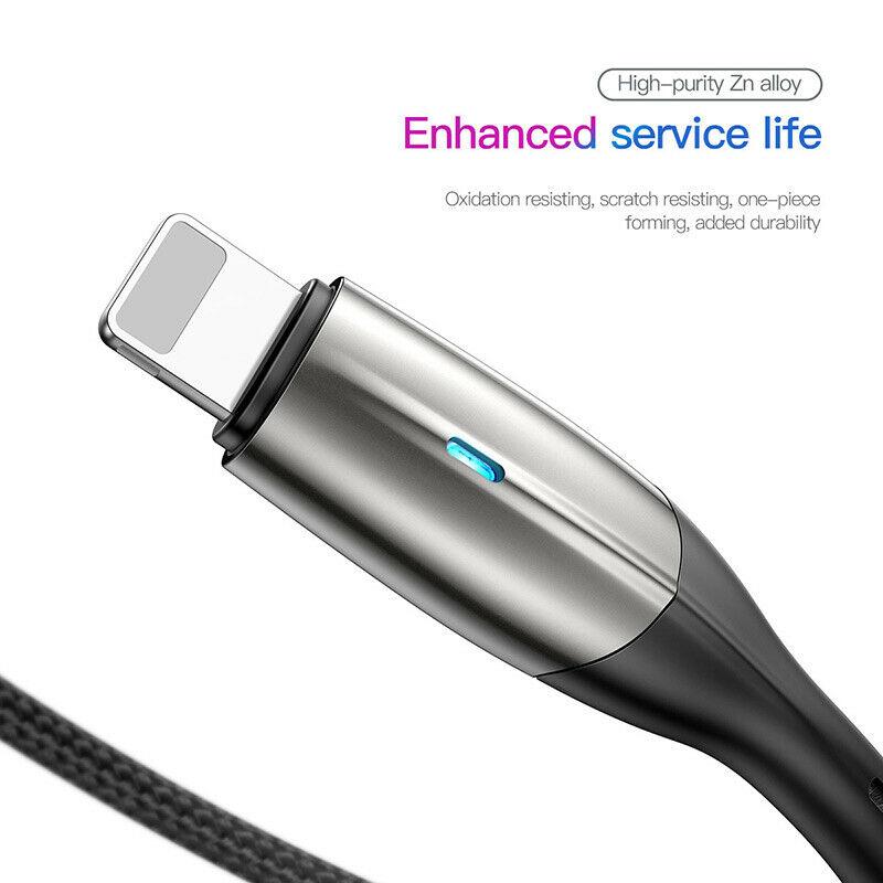 Cáp sạc siêu bền Baseus Chỉ Số 8 Pin Cáp cho ipad iPhone Xs Max Xs XR hỗ trợ Sạc Nhanh có đèn Màu Xanh LED cho IOS 13 12 11 10 USB Cabo chiều dài 1M - 2M