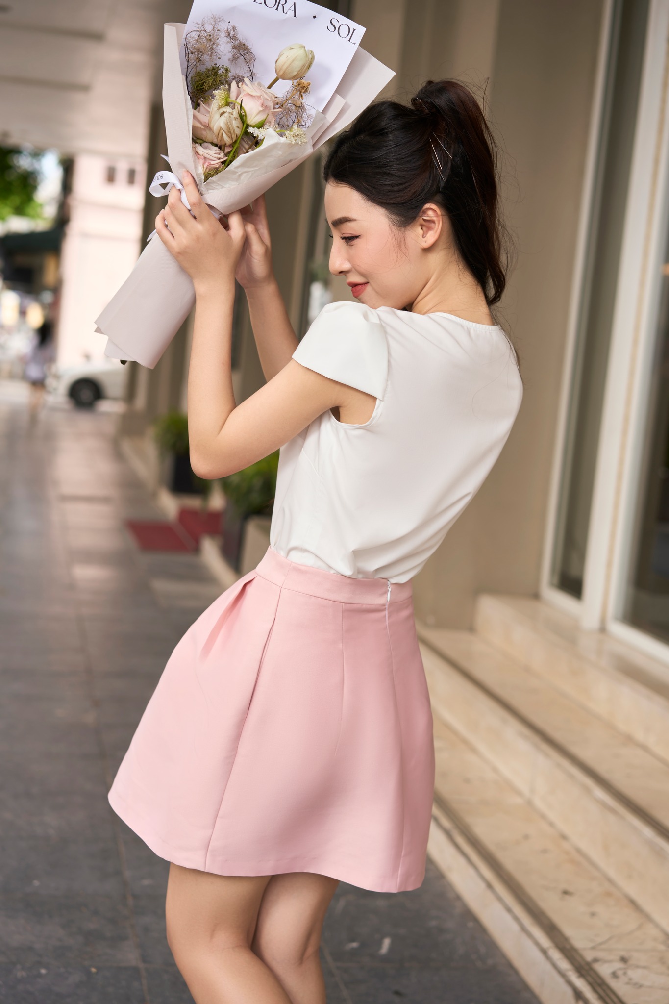 Áo sơ mi tay hến Sonor Top trắng
