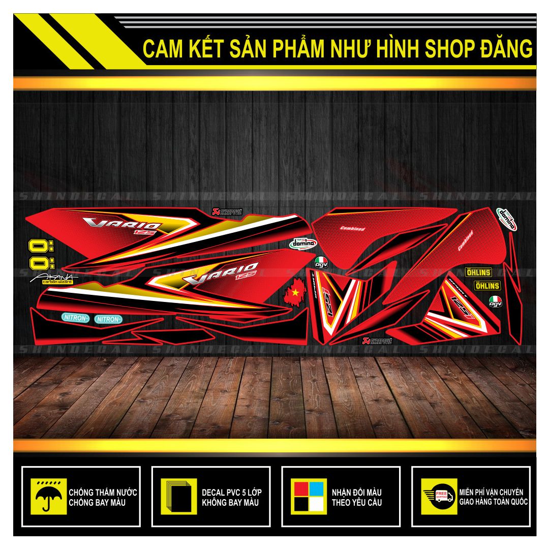 TEM CHẾ VARIO 2017 DÁN XE ĐỎ