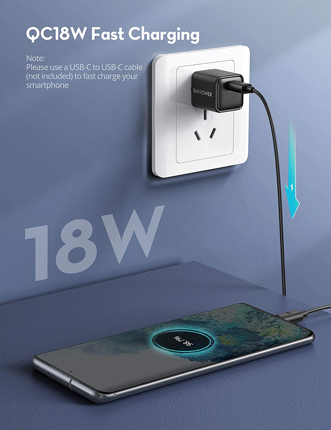 Củ Sạc RavPower 20w PD/QC/PPS - RP-PC150 (Bảo Hành 12T)