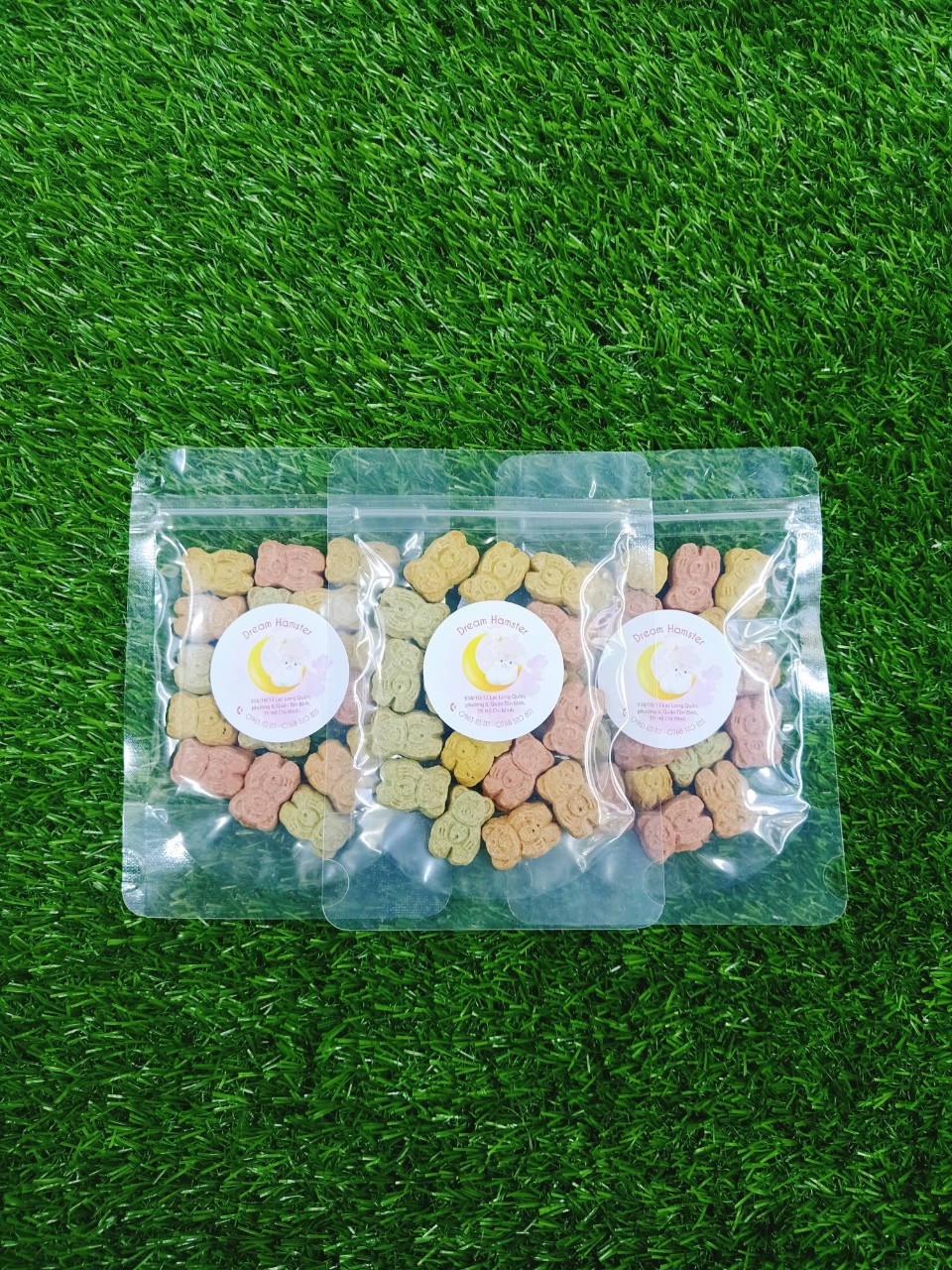 Bánh quy Gấu/Xương/Cá mài răng canxi cho hamster