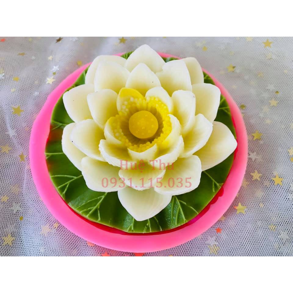 Khuôn silicon Hoa Sen Nở Đại 10cm đổ tạo hình cho bánh rau câu 3D, 4D