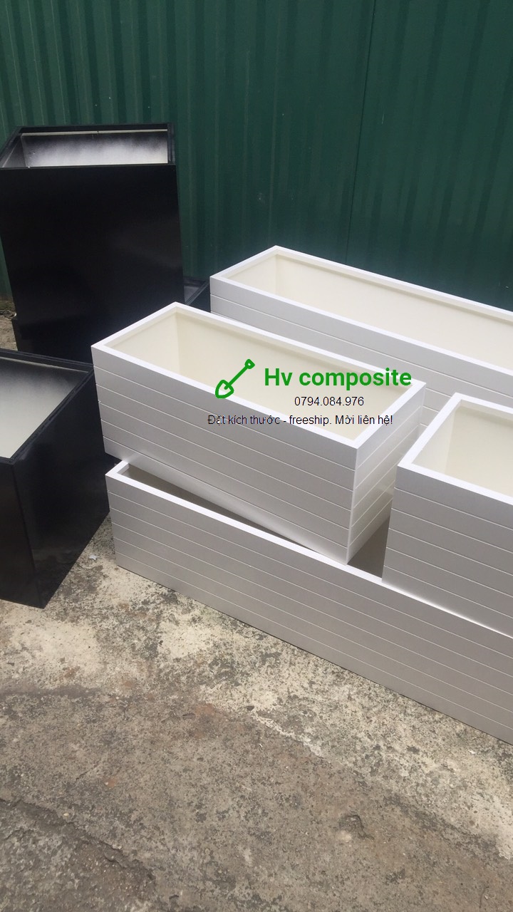 chậu kẻ chỉ composite chống nước (50x20x25)