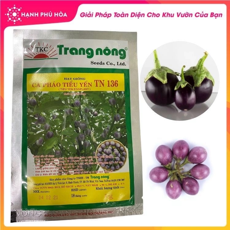[Trang Nông] Gói 1gram Hạt Giống Cà Pháo Tím Tiểu Yến (300 hạt)