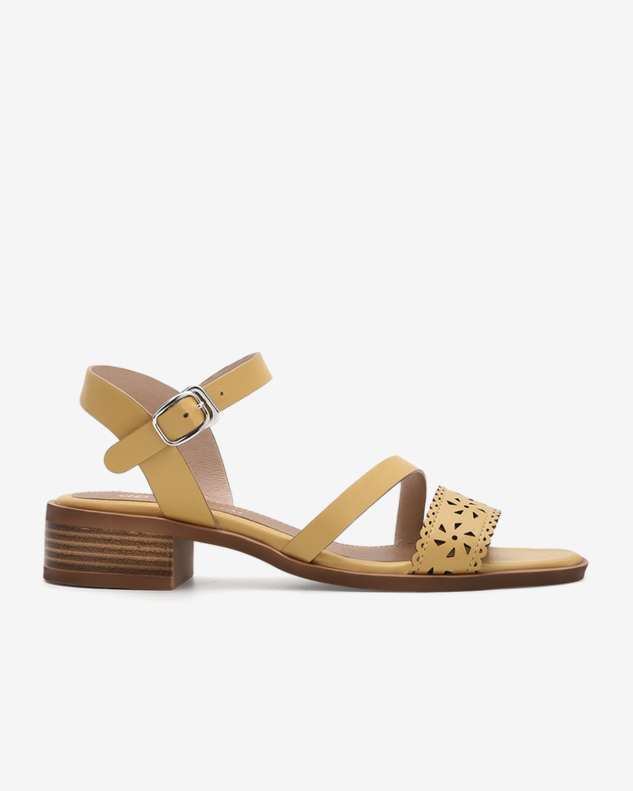 Giày sandal cao gót nữ Đông Hải gót vuông cao 3cm đế giả gỗ - S32B3