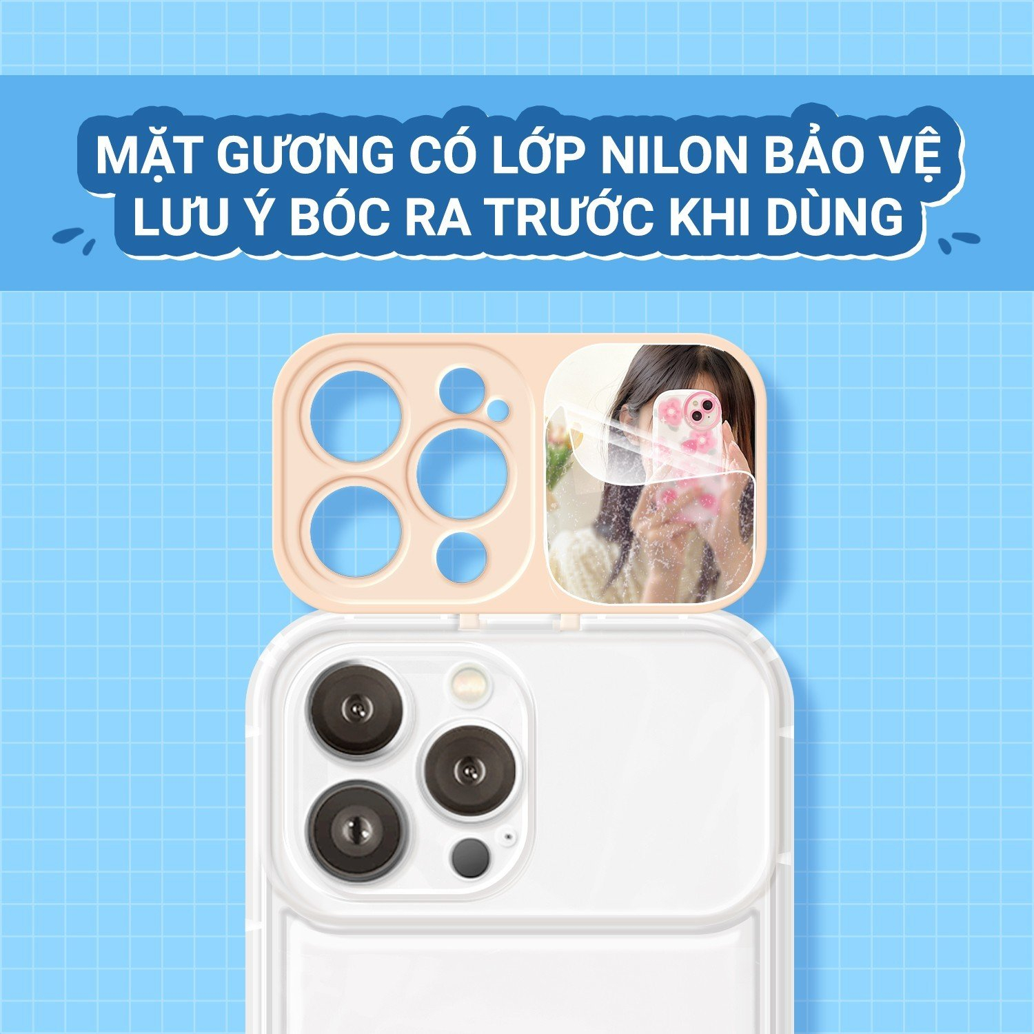 Ốp lưng iphone Nắp Tráng Gương Ok Sheep 6/6plus/6s/6splus/7/7plus/8/8plus/x/xs/11/12/13/14/pro/max/promax/plus