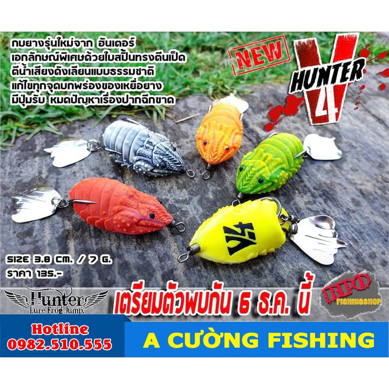 Mồi nhai giả câu lure Hunter V4 3.8cm 7g chuyên câu cá lóc hiệu quả cao