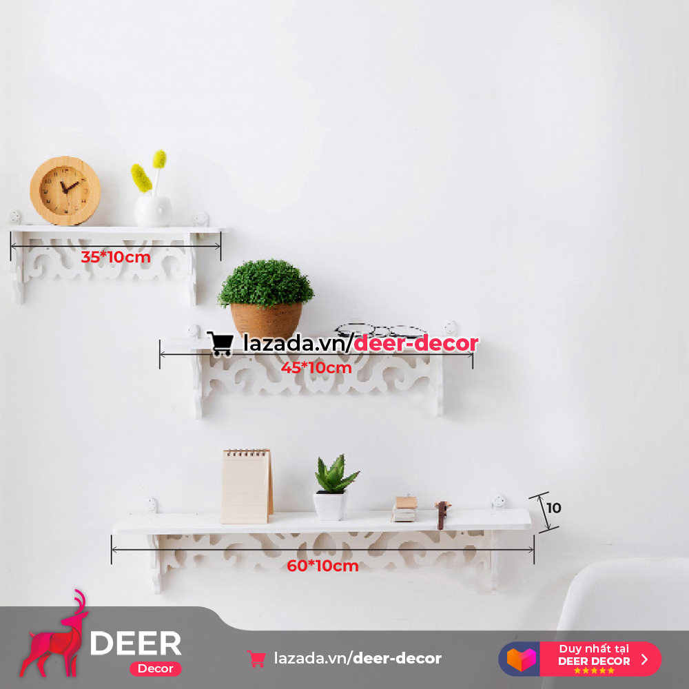 Combo 3 Kệ Trang Trí Treo Tường - DEER DECOR