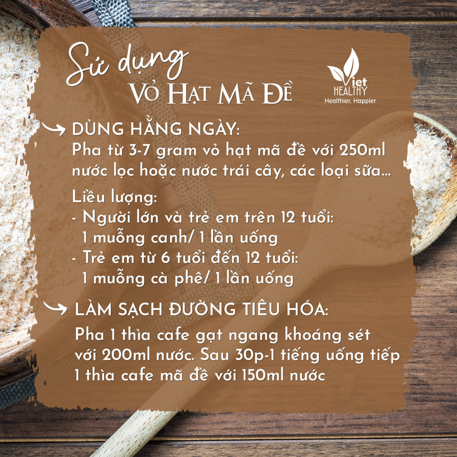 Vỏ hạt mã đề Viet Healthy 150g