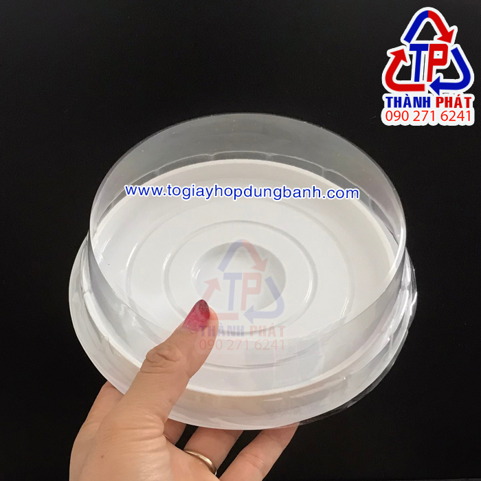 [HCM]50c Hộp nhựa H24 thấp – Hộp nhựa H24 đựng bánh bông lan 14cm – Hộp đựng rau câu thỏi vàng