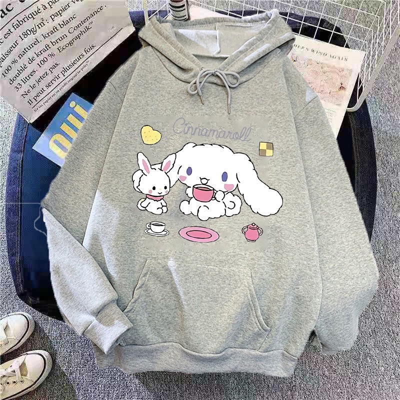 ÁO HOODIES THỎ NGỒI UỐNG TRÀ