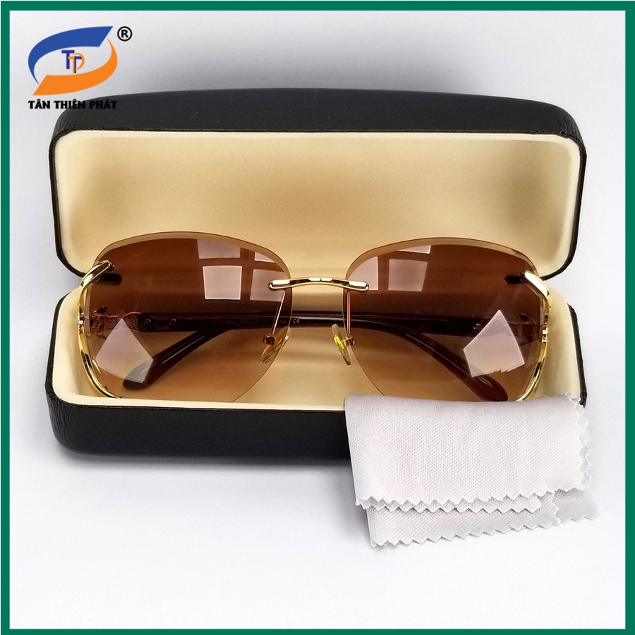 Mắt kính nữ râm mát đi ngày và đêm, không gọng viền 1886 - Kính chống nắng, chống tia UV. Tặng hộp kính như hình