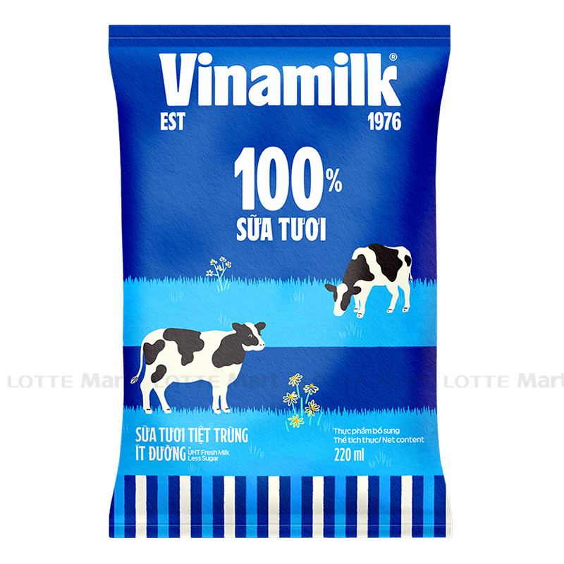 [Date 6.2025] Thùng 48 bịch sữa tươi Vinamilk 220ml