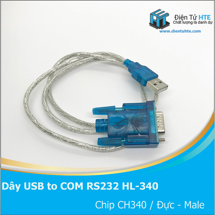 Dây chuyển đổi USB to COM RS232 HL-340 Male