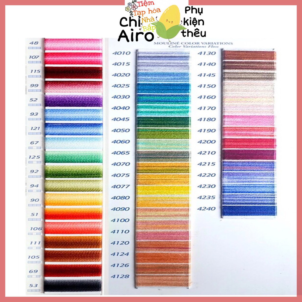 Set 78 Màu Chỉ Cotton Loang Airo