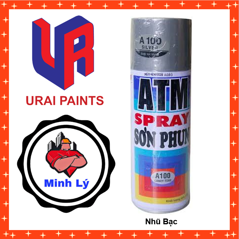 [HCM]Sơn Phun Nhũ Bạc A 100 ATM Spray Cao Cấp (400ml/chai)