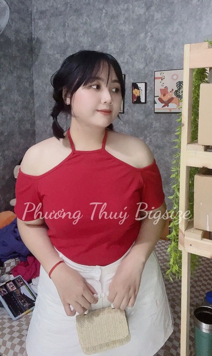 Áo kiểu dây yếm nữ bigsize (ảnh mẫu chụp tại shop).