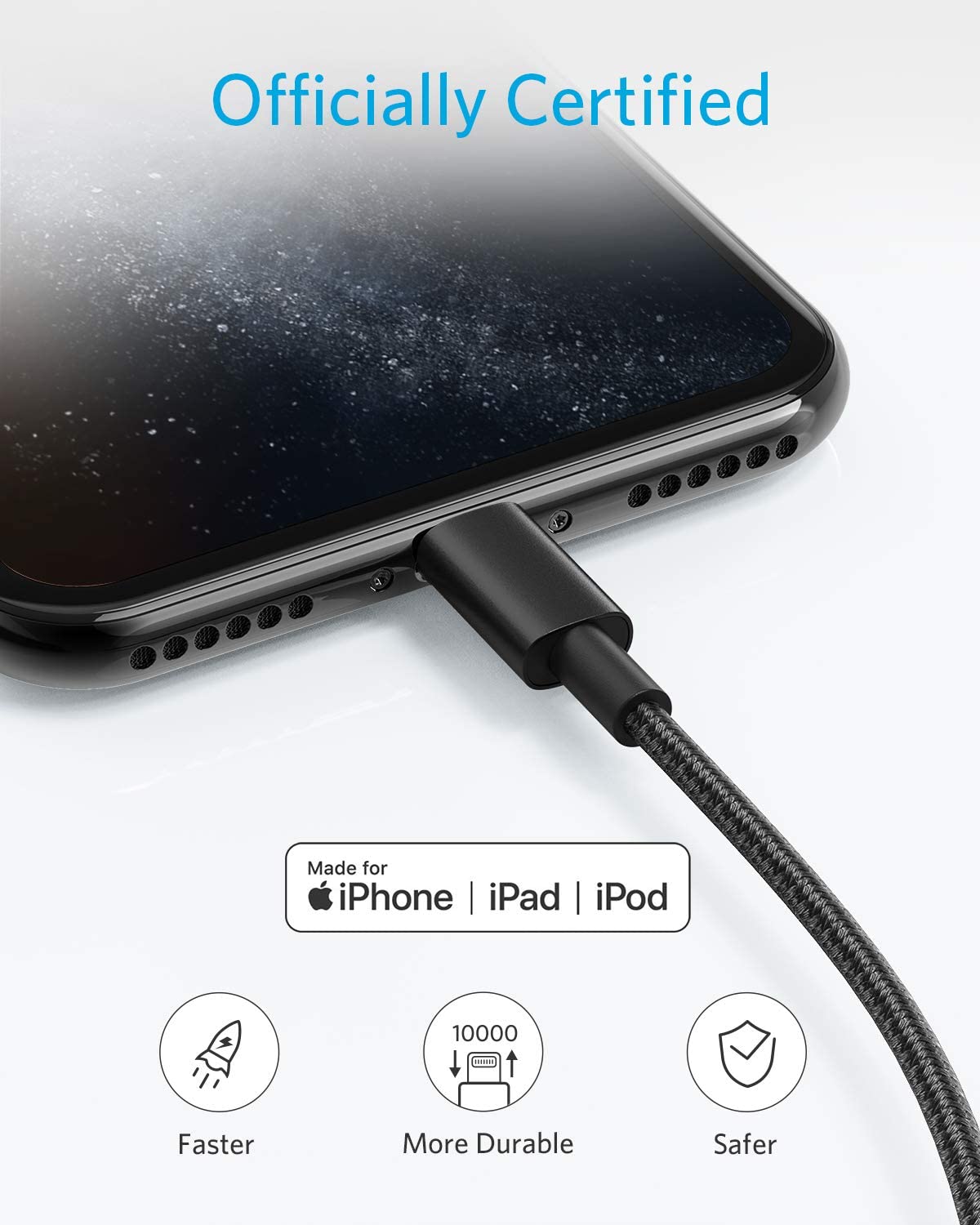 Dây sạc Anker Premium Lightning  dài 1.8m cho iphone, ipad,...- A8153