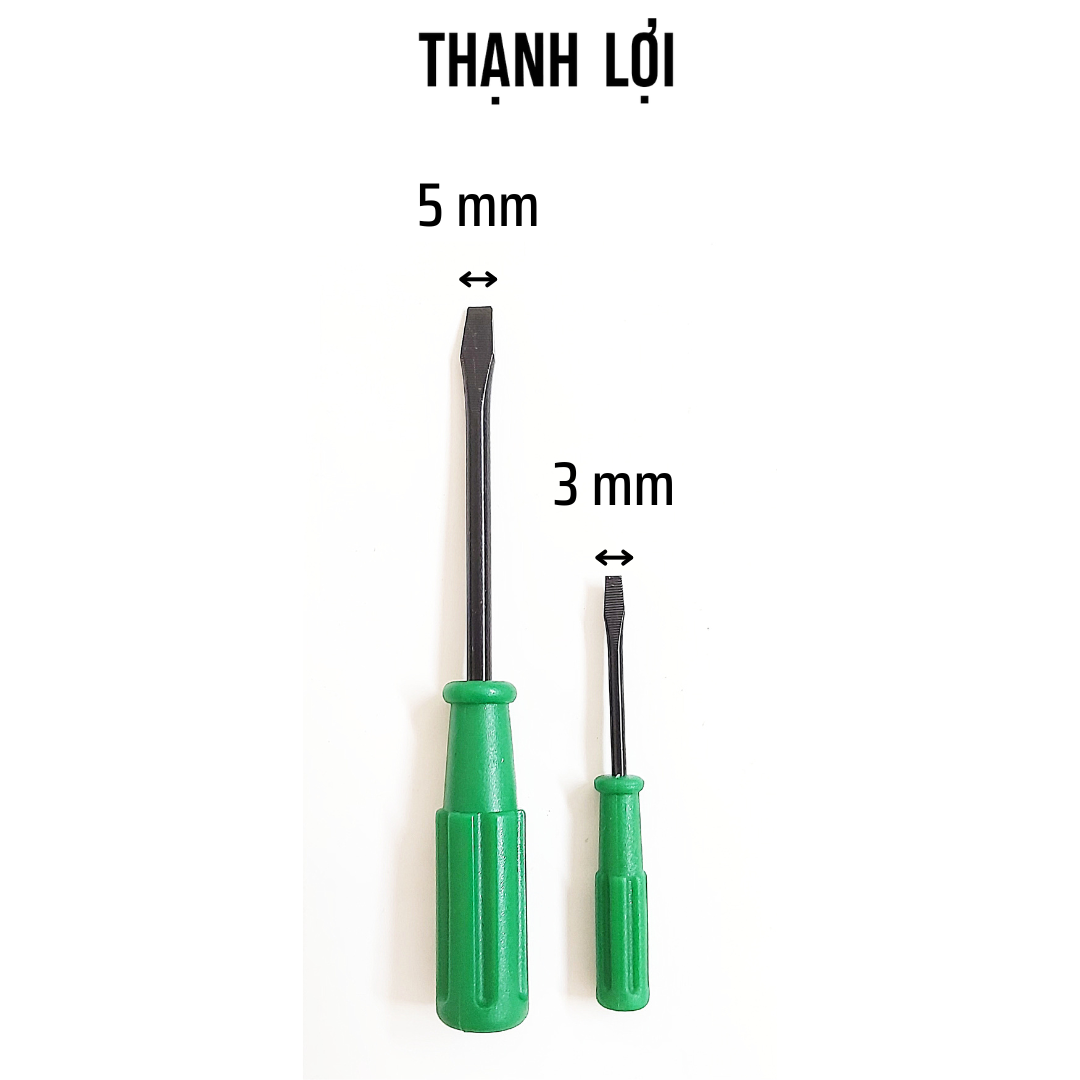 Tua Vít Dẹp Vặn Ốc Nhỏ Ốc Chân Vịt (Mủi Vít 3 mm và 5 mm)