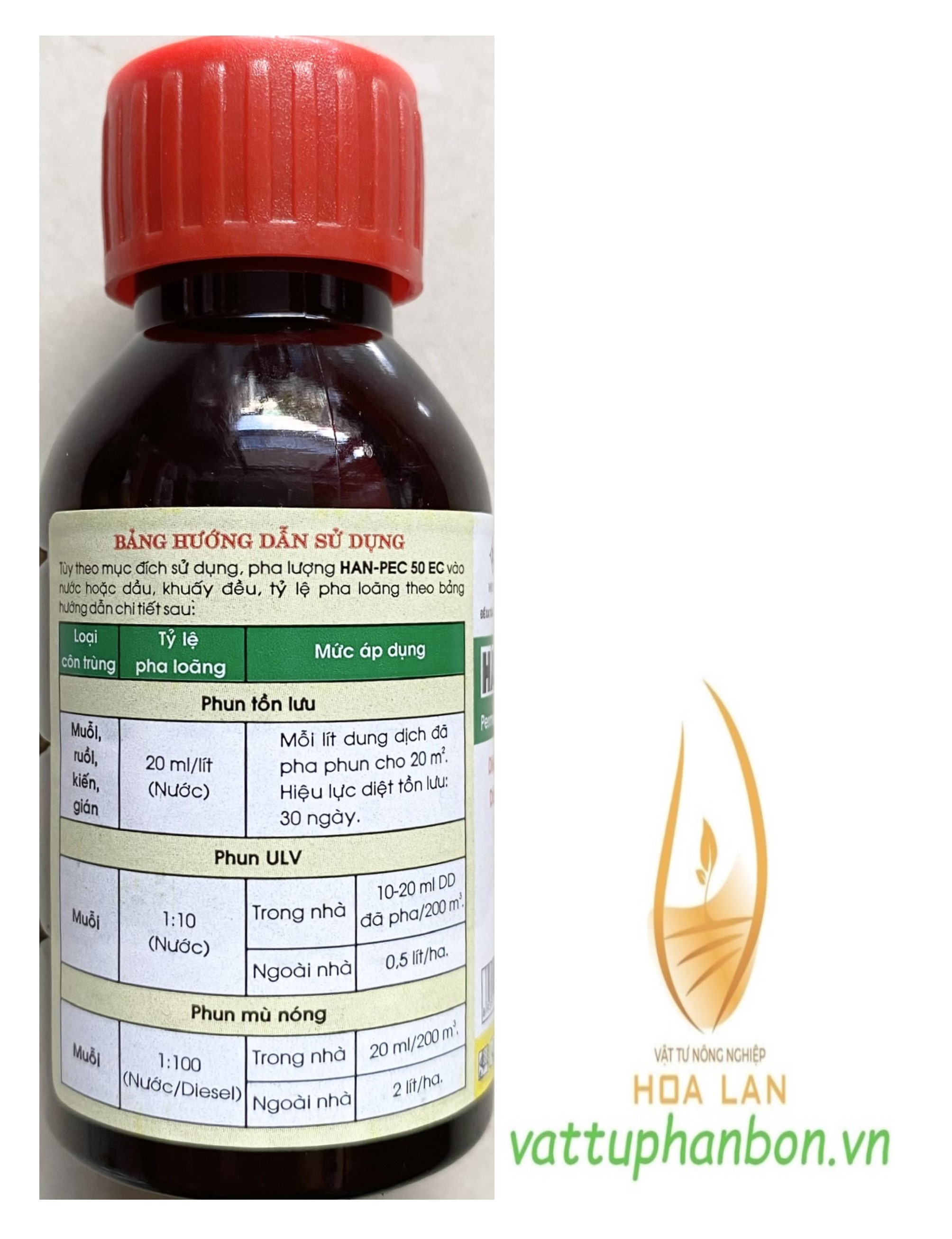 Han-Pec 50EC Diệt ruồi, muỗi, kiến, gián - #064B# 100ml