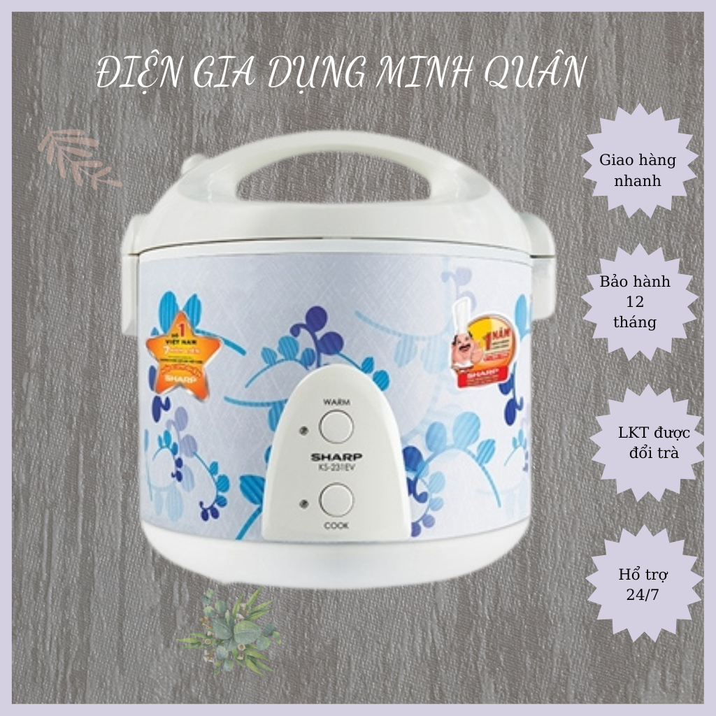 Nồi cơm điện SHARP KS-231EV hàng chính hãng bảo hành 12 tháng