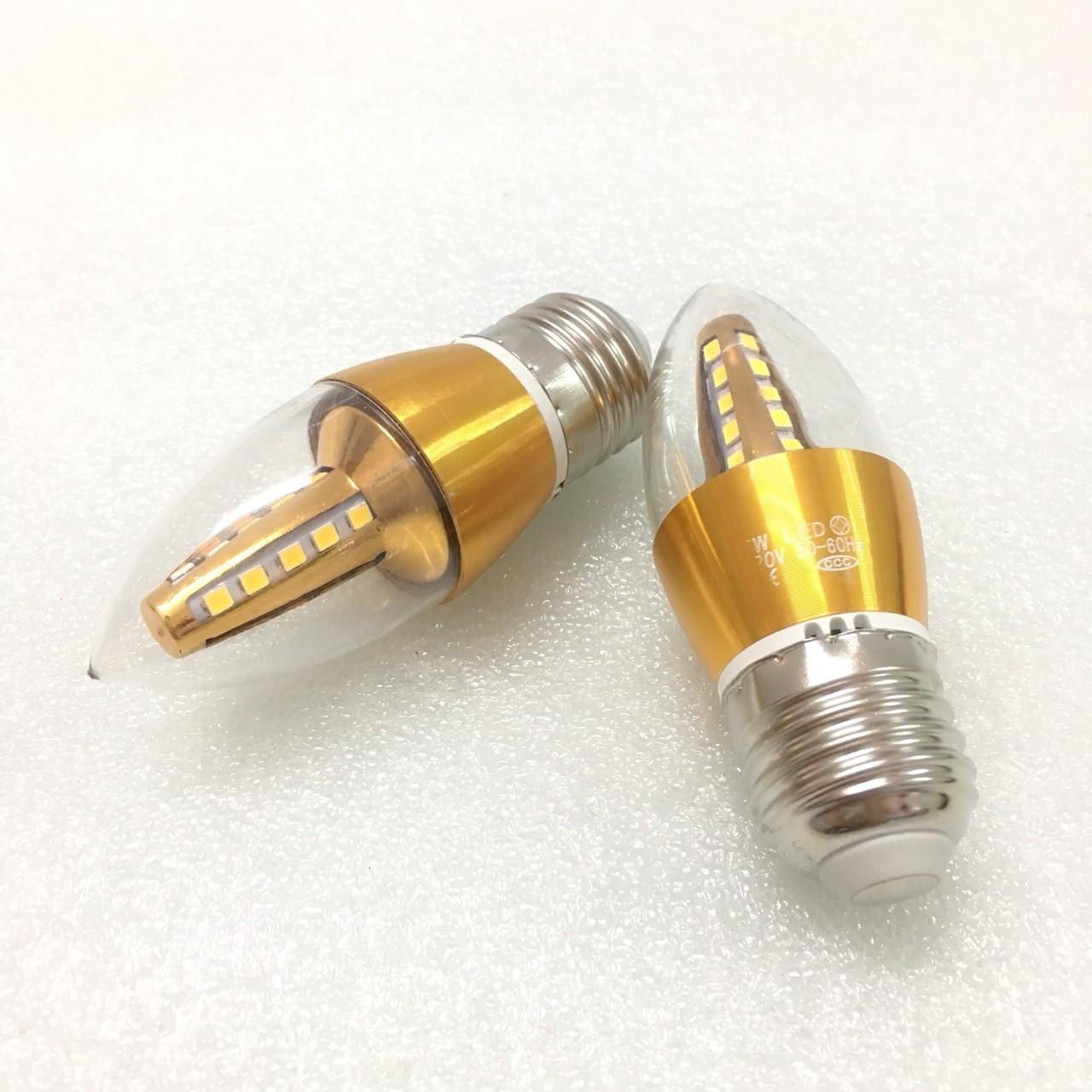 [HCM]COMBO 2 Bóng đèn led nến 5W- ánh sáng Vàng