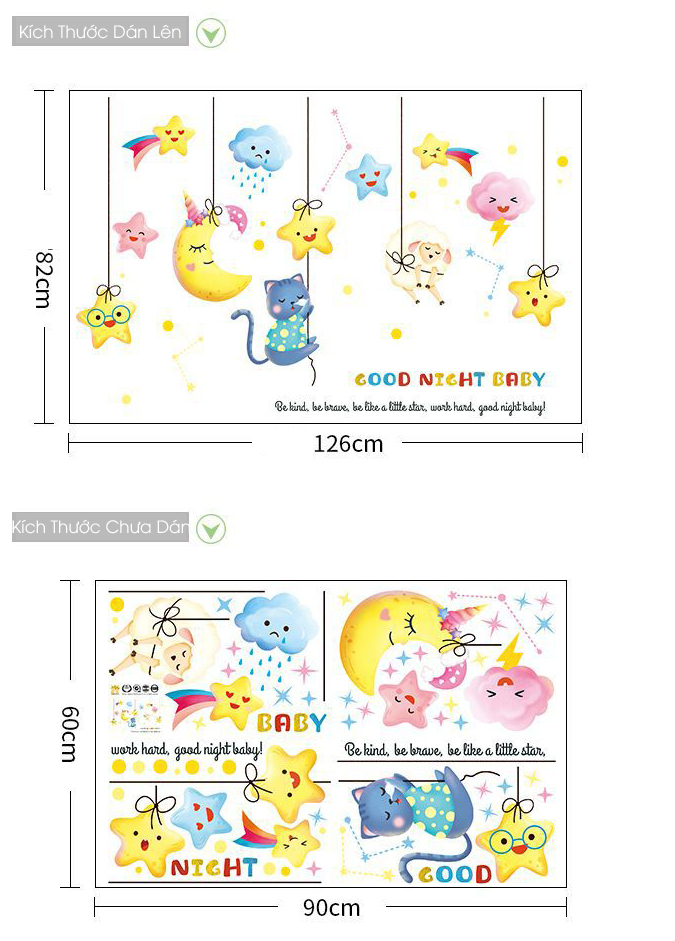[HCM]DECAL DÁN TƯỜNG THỎ YÊU TRĂNG 2