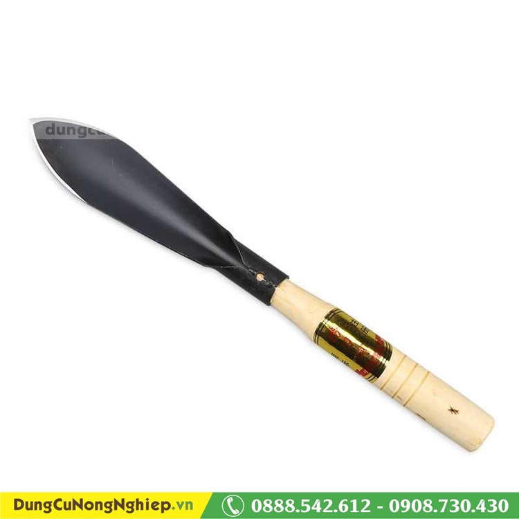 Xẻng mũi nhọn cán gỗ cầm tay mini
