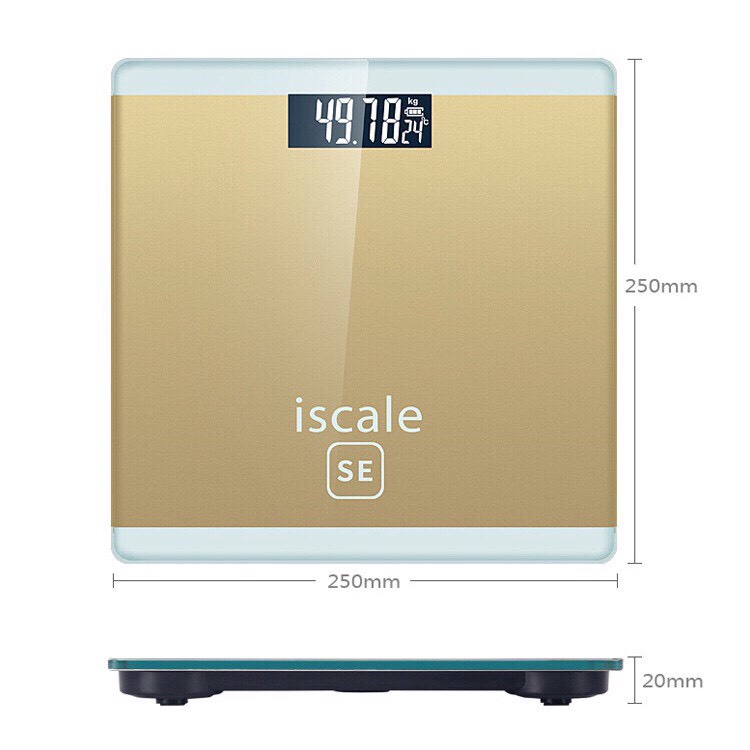 Cân điện tử sức khỏe màn hình LED - Cân Điện Tử ISCALE Thông Minh - Cân điện tử mini gia đình tiện lợi, bền đẹp, độ chính xác cao MAX 180KG