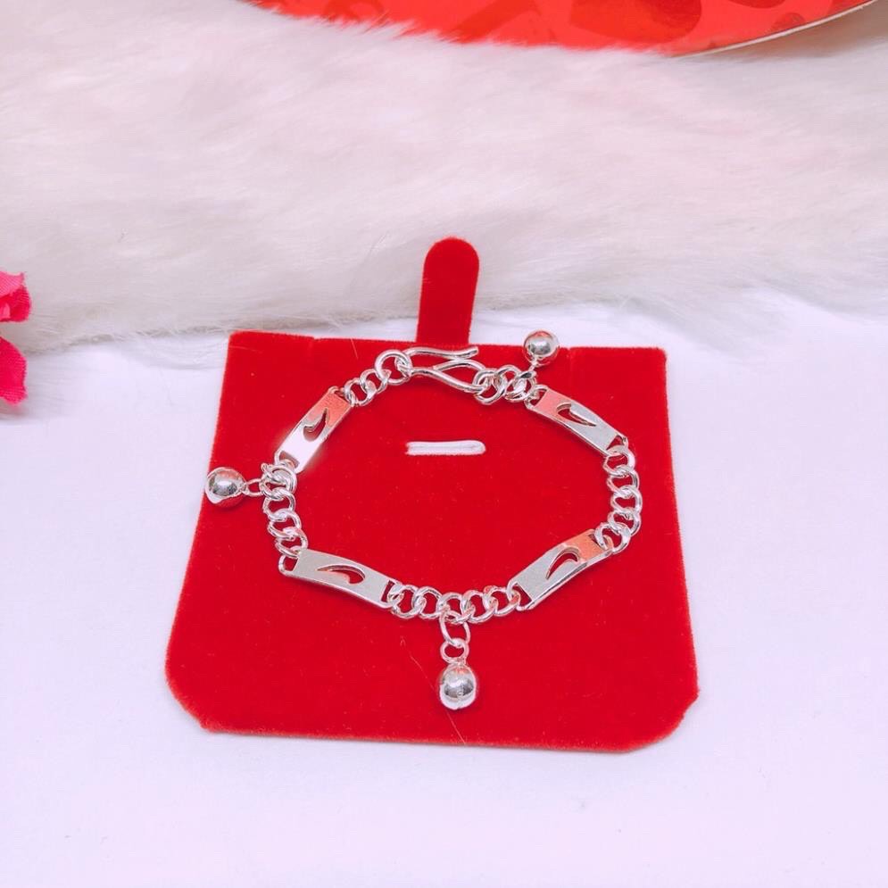 Lắc tay bạc cho bé trai gắn chuông nhỏ xinh xắn- JQN gian hàng chính hãng cam kết Bạc chuẩn, Chất lượng không lo đen xỉn