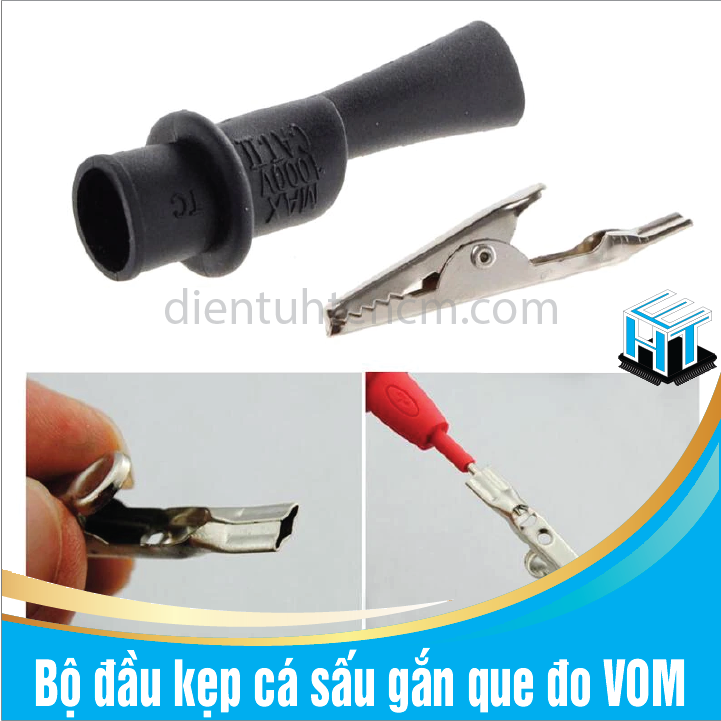 Bộ đầu kẹp cá sấu gắn que đo đồng hồ VOM