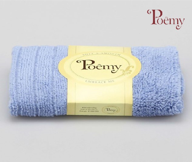 COMBO 5 Khăn mặt vuông POÊMY sọc gân 29x29 (màu như hình)