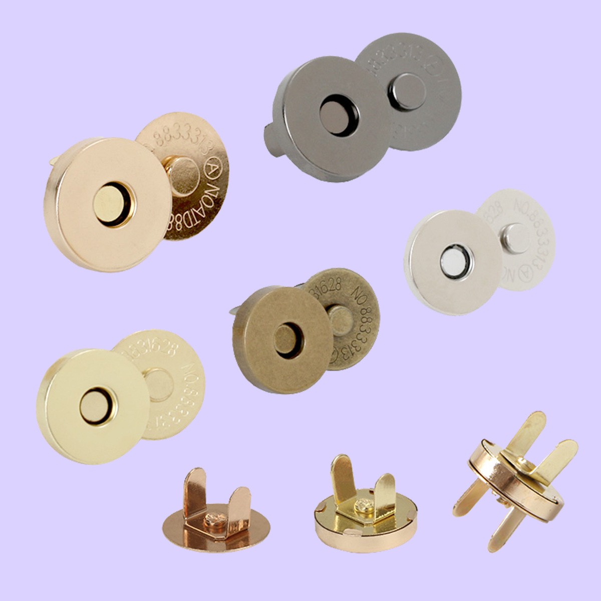 Nút hít gài 18mm - Phụ kiện handmade làm túi khoá cài cho túi xách đường kính 1,8cm