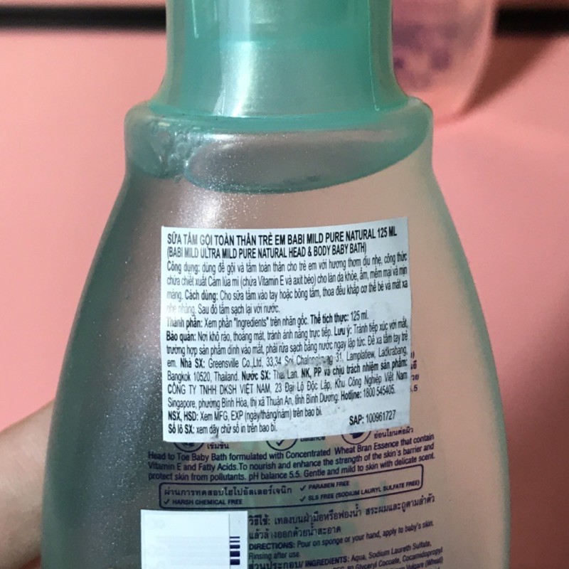 Sữa tắm Babi Mild 125ml cao cấp cho bé