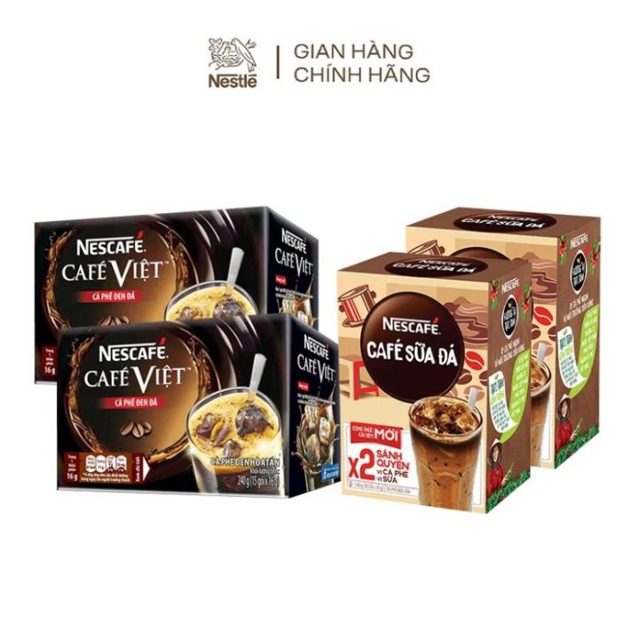 Cà phê đen hòa tan NESCAFÉ Café Việt Cà phê đen đá (Hộp 15 gói x 16g) (Chính hãng)