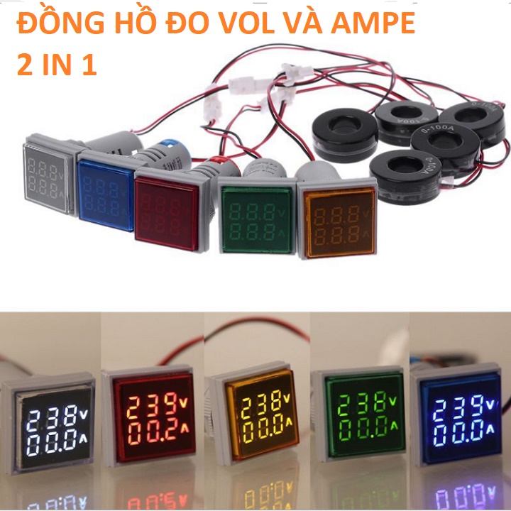 ĐỒNG HỒ ĐO VOL VÀ AMPE 220V AC