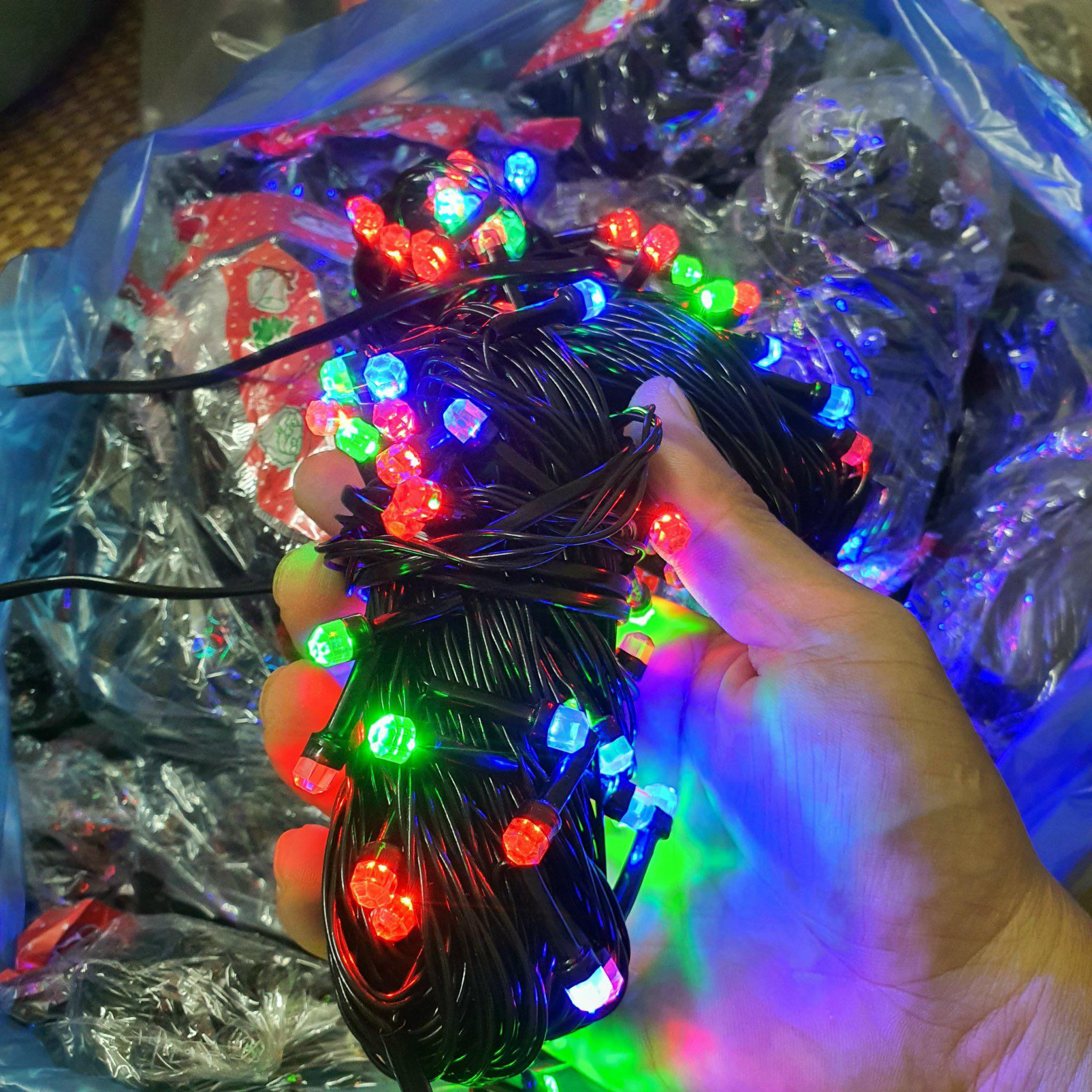 Đèn led kim cương đa sắc dài 10m trang trí decor