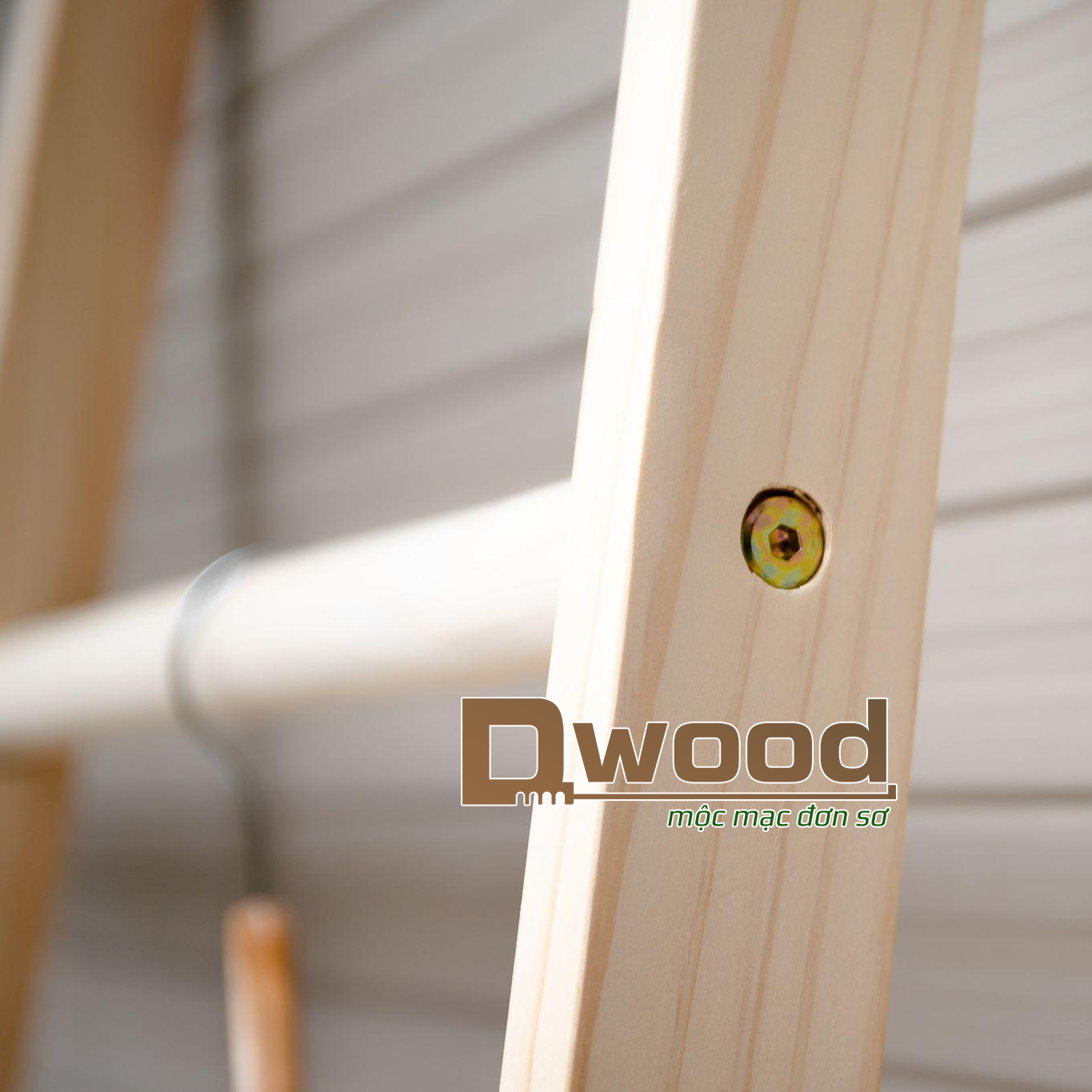 Thang gỗ thông Dwood mộc mạc decor không gian, treo đồ