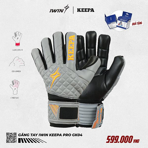 Găng tay thủ môn keepa pro gk04 xám - găng tay thể thao iwin