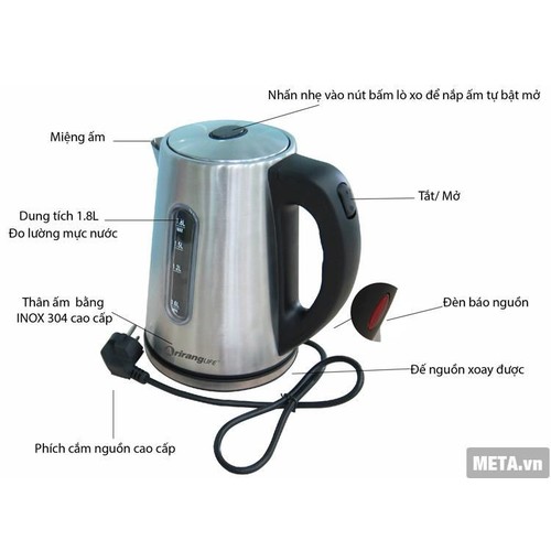 Ấm Đun Arirang Life Ek-Al1808S 1.8L