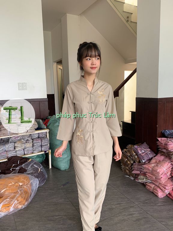 [HCM]Đồ lam đồ đi chùa đồ phật tử - cổ tàu thêu