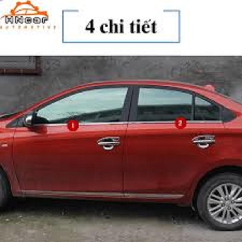 Viền chân kính xe vios 2014 + 2019 - inox không gỉ