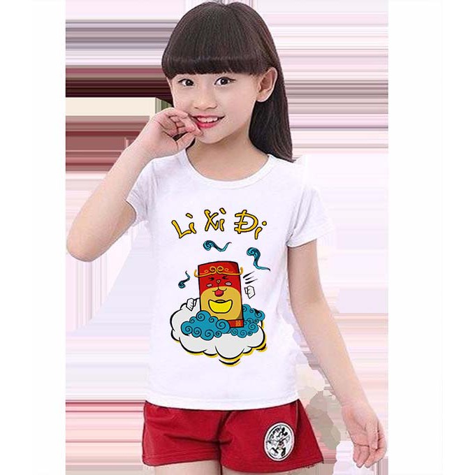 Áo thun trẻ em lì xì đi siêu cute | áo thun tết tân sửu 2021 đẹp cho bé bb05